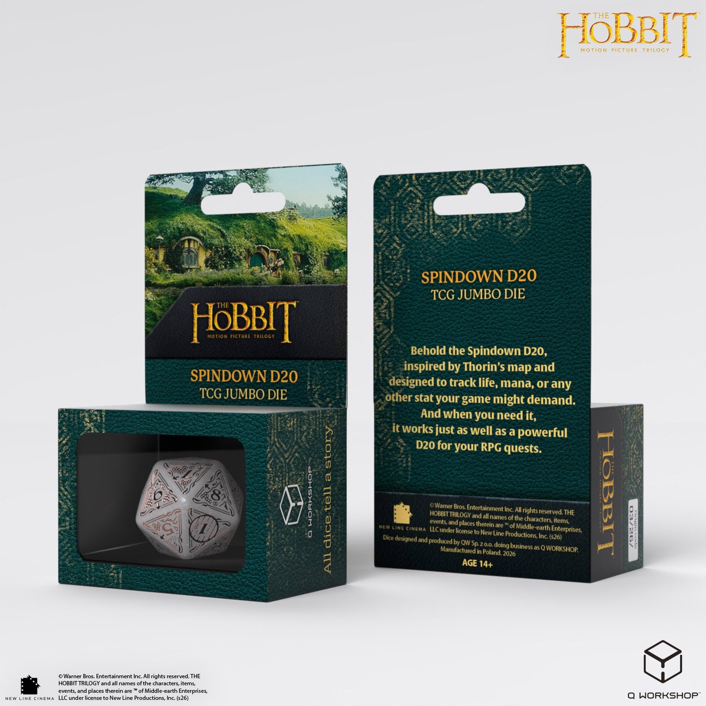 Q Workshop - The Hobbit: D20 Spindown Jumbo Die: Radiant