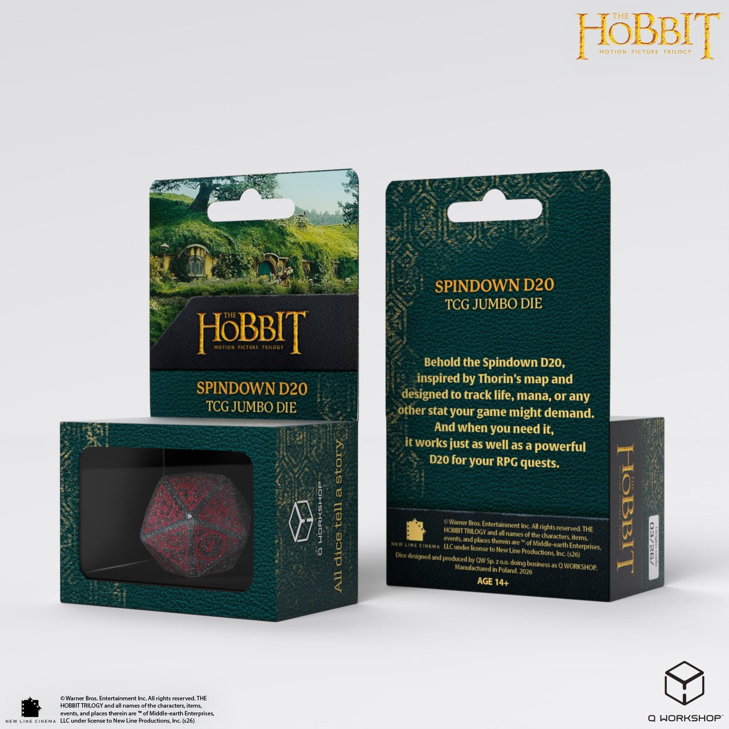 Q Workshop - The Hobbit: D20 Spindown Jumbo Die: Lunaris