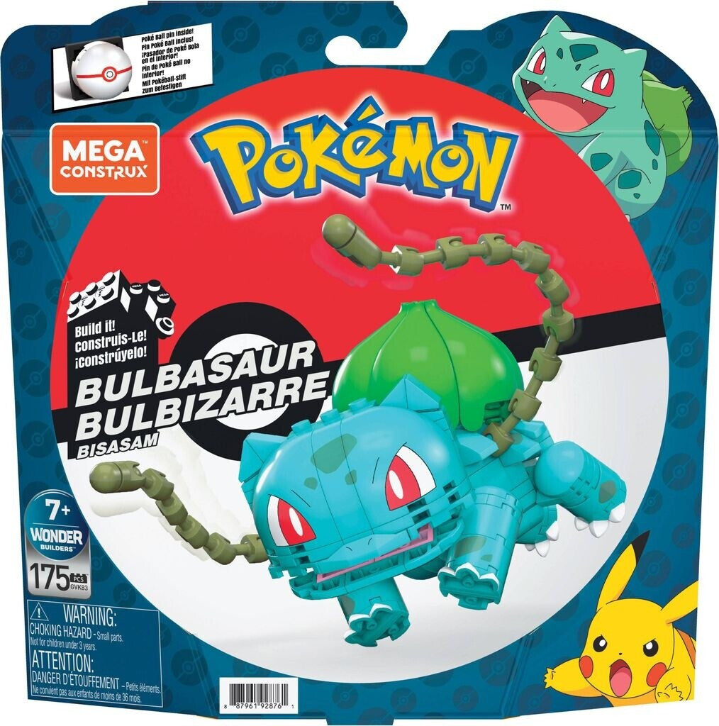 MEGA Construx Pokémon Bisasam (GVK83) – Bauset mit beweglicher Figur & Kampfeffekten, 175 Teile, ca. 10 cm, ab 7 Jahren
