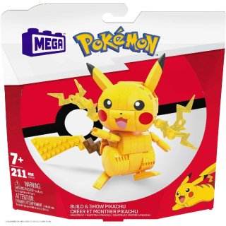 MEGA Construx Pokémon Pikachu Bauset (GMD31) – 211 Teile, bewegliche Figur, ca. 10 cm