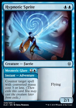 Hypnotic Sprite // Mesmeric Glare⁣ - Throne of Eldraine⁣ (Uncommon)⁣ [49]