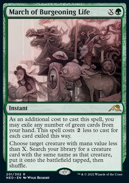 March of Burgeoning Life⁣ - Kamigawa: Neon Dynasty⁣ (Rare)⁣ [201]