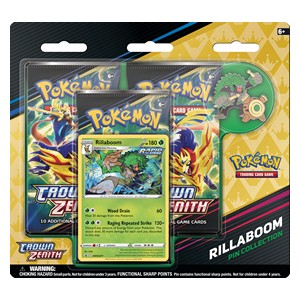 Crown Zenith: Rillaboom Pin Collection 3-Pack Blister - Crown Zenith