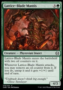 Lattice-Blade Mantis⁣ - Phyrexia: All Will Be One⁣ (Common)⁣ [173]