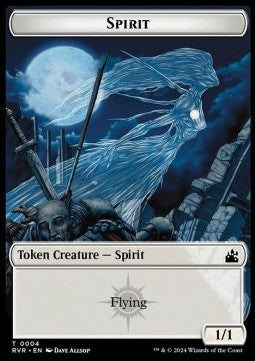 Spirit Token (W 1/1) // Spirit Token (WB 1/1)⁣ - Ravnica Remastered: Tokens⁣ (Token)⁣ [T 4/18]