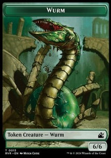 Wurm Token (G 6/6) // Elf Knight Token (GW 2/2)⁣ - Ravnica Remastered: Tokens⁣ (Token)⁣ [T 13/15]