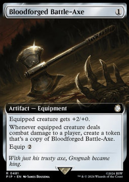 Bloodforged Battle-Axe (V.1)⁣ - Universes Beyond: Fallout: Extras⁣ (Rare)⁣ [481]