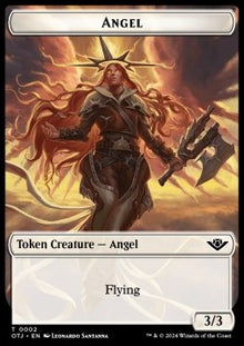 Angel Token (W 3/3) // Mercenary Token (R 1/1)⁣ - Outlaws of Thunder Junction: Tokens⁣ (Token)⁣ [T 2/10]