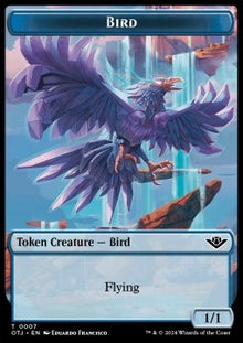 Bird Token (U 1/1) // Mercenary Token (R 1/1)⁣ - Outlaws of Thunder Junction: Tokens⁣ (Token)⁣ [T 7/10]