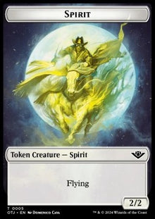 Spirit Token (W 2/2) // Treasure Token⁣ - Outlaws of Thunder Junction: Tokens⁣ (Token)⁣ [T 5/18]