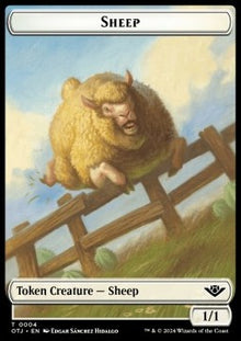 Sheep Token (W 1/1) // Treasure Token⁣ - Outlaws of Thunder Junction: Tokens⁣ (Token)⁣ [T 4/18]