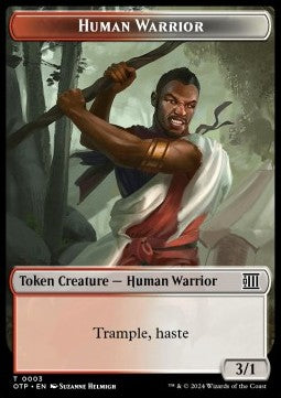 Human Warrior Token (RW 3/1) // Treasure Token⁣ - Outlaws of Thunder Junction: Tokens⁣ (Token)⁣ [T 3/18]