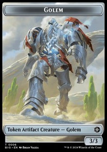 Golem Token (A 3/3) // Treasure Token⁣ - Outlaws of Thunder Junction: Tokens⁣ (Token)⁣ [T 6/18]