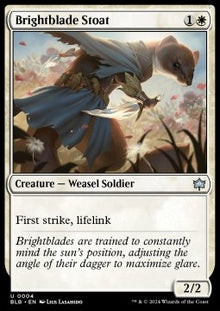 Brightblade Stoat⁣ - Bloomburrow⁣ (Uncommon)⁣ [4]