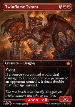 Twinflame Tyrant (V.2)⁣ - Magic: The Gathering Foundations: Extras⁣ (Mythic)⁣ [395]