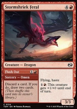 Stormshriek Feral // Flush Out⁣ - Tarkir: Dragonstorm⁣ (Common)⁣ [124]