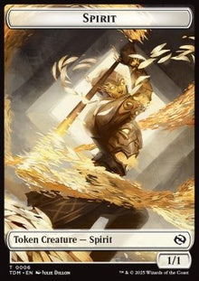 Spirit Token (W 1/1) // Spirit Token (W 2/2)⁣ - Tarkir: Dragonstorm: Tokens⁣ (Token)⁣ [T 6/7]
