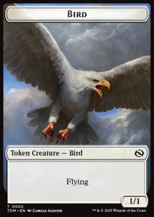 Bird Token (W 1/1) // Monk Token (W 1/1 Prowess)⁣ - Tarkir: Dragonstorm: Tokens⁣ (Token)⁣ [T 2/3]