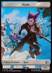 Hero Token (W 1/1) // Copy Token (V.2)⁣ - Magic: The Gathering - FINAL FANTASY: Tokens⁣ (Token)⁣ [T 3/1]
