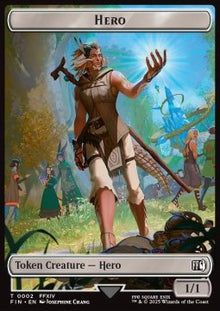 Hero Token (W 1/1) // Treasure Token (V.1)⁣ - Magic: The Gathering - FINAL FANTASY: Tokens⁣ (Token)⁣ [T 2/23]
