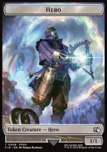 Hero Token (W 1/1) // Robot Warrior Token (UA 3/3) (V.4)⁣ - Magic: The Gathering - FINAL FANTASY: Tokens⁣ (Token)⁣ [T 8/12]