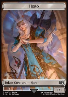 Hero Token (W 1/1) // Elemental Token (2/2 all colors)⁣ - Magic: The Gathering - FINAL FANTASY: Tokens⁣ (Token)⁣ [T 9/21]