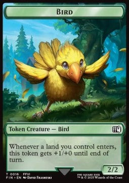 Bird Token (G 2/2) // Wizard Token (B 0/1) (V.1)⁣ - Magic: The Gathering - FINAL FANTASY: Tokens⁣ (Token)⁣ [T 16/14]