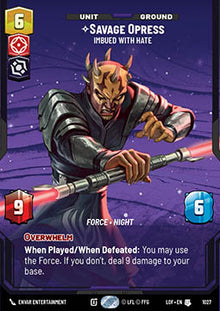 Savage Opress, Imbued With Hate (V.3) - Legends of the Force: Extras (Uncommon) [XLOF-1027]