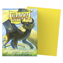 100 Dragon Shield Sleeves - Matte Dual Yellow & Silver