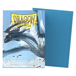 100 Dragon Shield Sleeves - Matte Dual Sky Blue & Silver