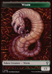 Worm Token (BG 1/1) // Eldrazi Spawn Token (C 0/1) - Secrets of Strixhaven: Tokens (Token) [TSOS-CT 26/1]