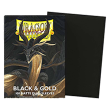 100 Dragon Shield Sleeves - Matte Dual Black & Gold