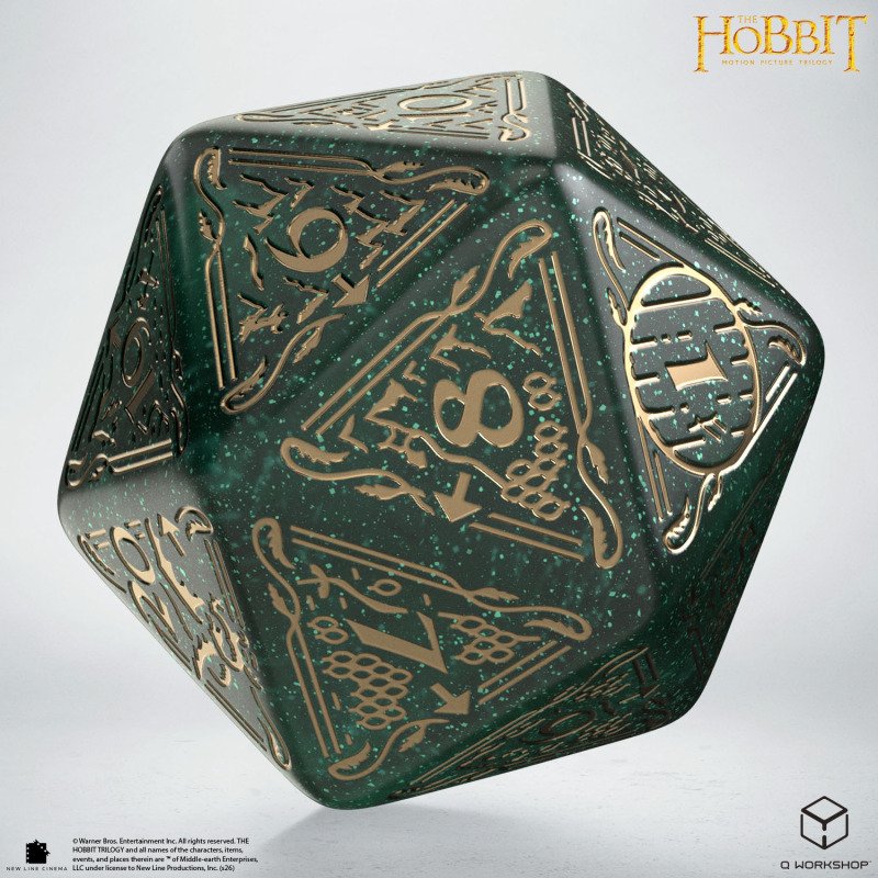 Q Workshop - The Hobbit: D20 Spindown Jumbo Die: Verdant