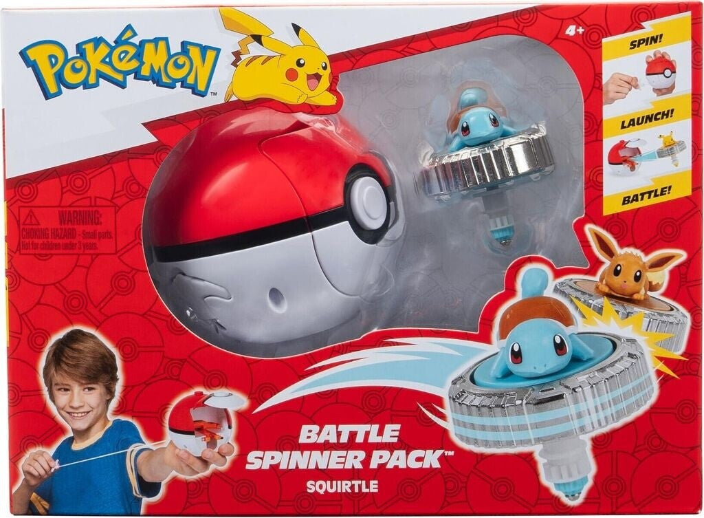 Pokémon Battle Spinner Pack Schiggy & Pokéball – Spinner + Pokéball-Launcher, ab 4 Jahren (Jazwares)