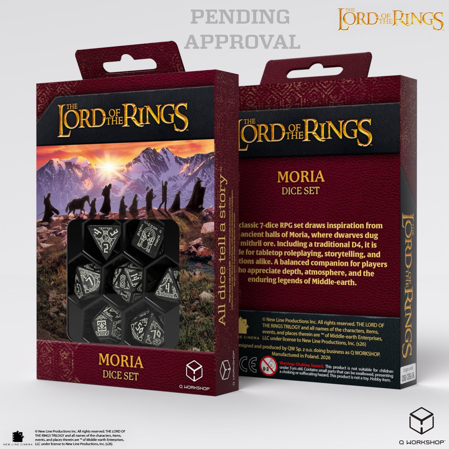 Q Workshop - The Lord of the Rings: 7pc RPG Dice Set: Moria