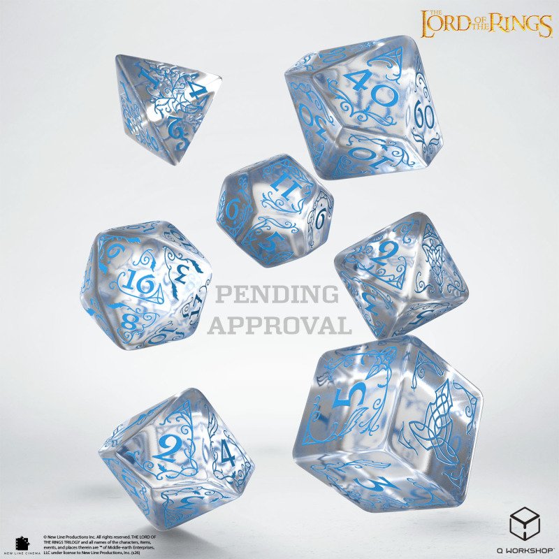 Q Workshop - The Lord of the Rings: 7pc RPG Dice Set: Rivendell - Water