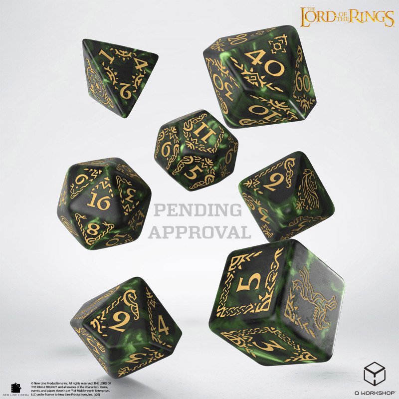 Q Workshop - The Lord of the Rings: 7pc RPG Dice Set: Rohan