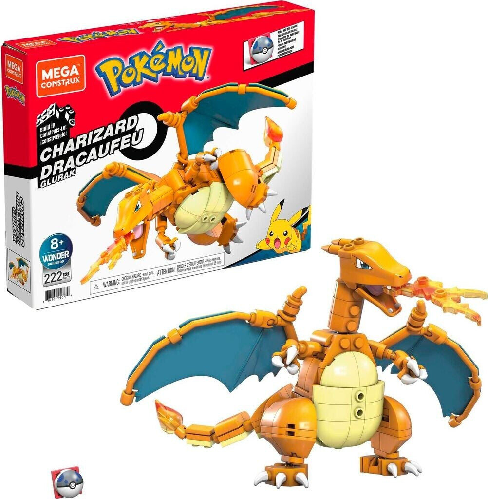 MEGA Construx Pokémon Glurak (Charizard) – Baubare Figur (GWY77) | ca. 222 Teile